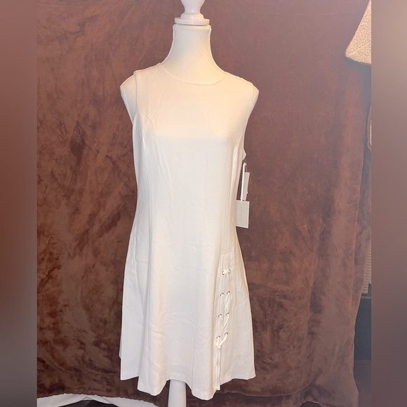 ⭐️ NWT- 1.STATE Womens White Lace Up A-Line Dress- size 4 - Picture 3 of 11